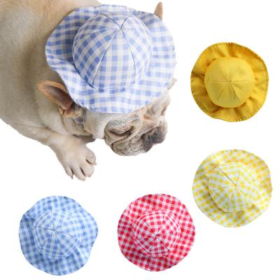 China Viable manufacturers wholesale four seasons multi color plaid dog hat cat hat cute pet plaid hat wholesale for sale