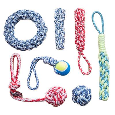 China Corduroy Natural Squeaky Rubber Plastic Dog Fruit Chew Toy Set Throwing Rope for sale