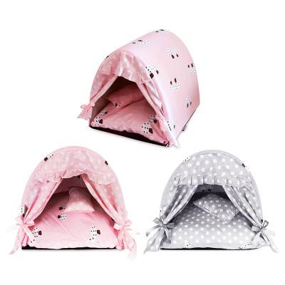 China Wholesale custom fashion luxury hooped french plush travel dog bed viable for sale