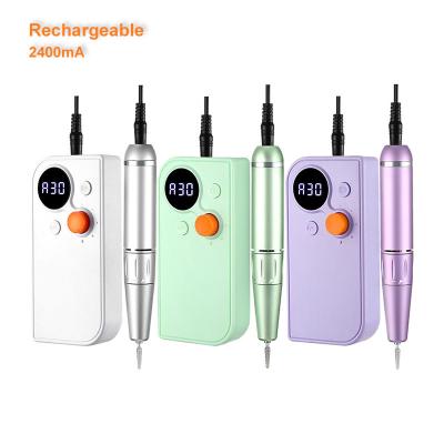 China 2022 New Arrival 30000 RPM Nail Polisher Professional Rechargeable Nail Drill Manicure Pedicure Polish Machine for sale