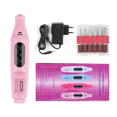 China 6 Bit Nail Art Suppliers Electric Nail Drill Pen Manicure Electric Drill Pen Nail Portable Drill Machine Kits for sale