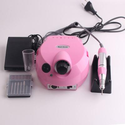 China Factory Wholesale 202 Professional Nail Art Drill Electric Nail Drills Pink Folder 6pcs Nail Polisher with 30000RPM Nail Drill Bit for Salon for sale