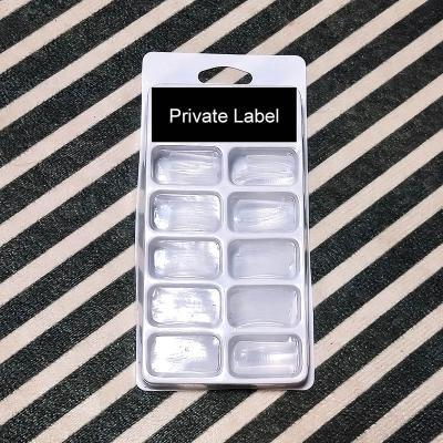 China Poly Quick Building Gels 100pcs/Box Transparent Private Label 10 Sizes Nail Extension Mold Quick Building Gel Mold for sale