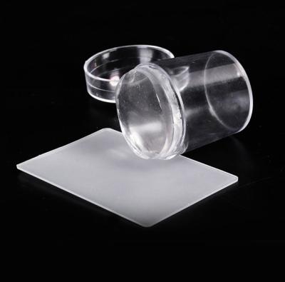 China Hot Selling Transparent 4.0cm Nail Art Stamping Nail Art Silicone Stamp Super Large Size Scraper Set Nail Stamp Kits for sale