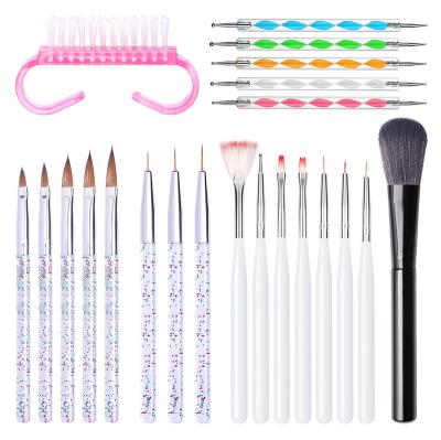 China Nail Art Amazon 2022 Hot Sale Professional Nails Art Drawing Pen Set DIY Manicure Brush Tools Kit Dotting Pen Kit for sale