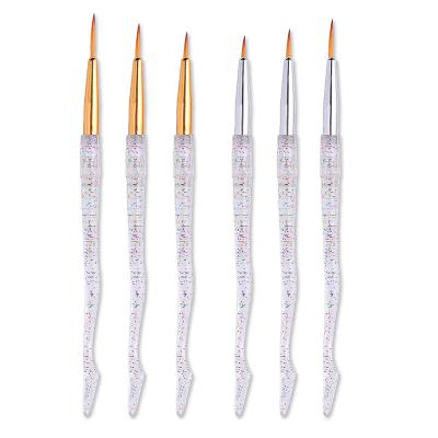 China NAIL Factory Low Price Direct-Selling 3 Sets of Flower Painting Line Cutout Nail Art Pen Brush Hook Set for sale