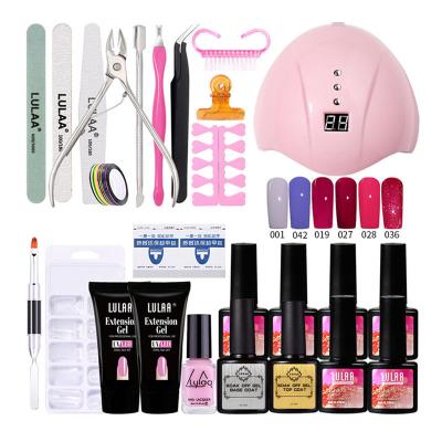 China Nail Art Full Set Gel Nail Kit With UV Light Manicue Nail Polish Set for sale