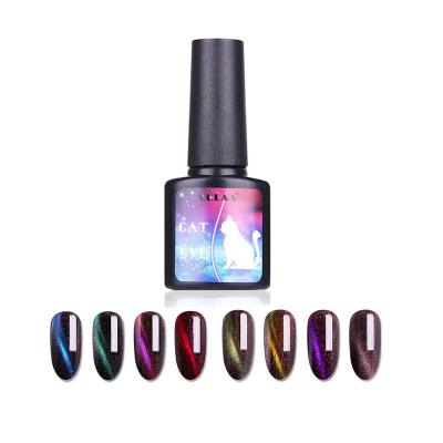 China Super Galaxy Cat Eye Private Label 8 Colors Cat Eye Nail Gel Polish Nail Art 5D Super Galaxy Magnet UV Gel for sale