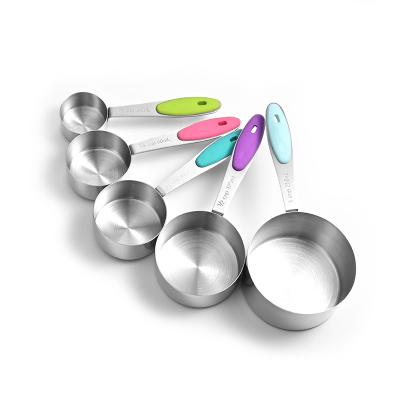 China Amazon Viable Hot Sale Metal Measuring Cups Set Multicolor Stainless Steel Measuring Cup 5 Pcs for sale