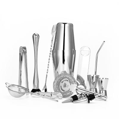 China Amazon Hot Viable Bar Accessories Boston Shaker Set Stainless Steel Mixology Kit 13pcs for sale