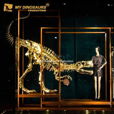 China Waterproof My Dino-Museum Quality Resin Golden Dinosaur Skeleton Model for sale