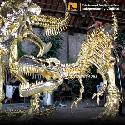 China Museum Park My Dino XJ129 Attractive Dinosaur Golden Skeleton For Exhibition for sale