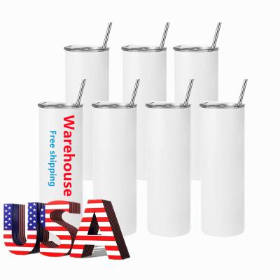 China Free Shipping Stocked Maozho USA Warehouse Wholesale 20oz Sublimation Blanks Stainless Steel Lean White Tumbler Mugs for sale