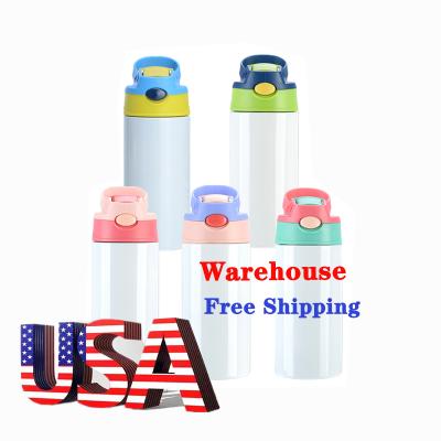 China Mazoho USA Warehouse 12oz Sublimation Lean Flip Top Tumblers Kids Baby Upright Water Bottle for sale