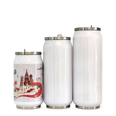 China Mazoho Stainless Steel Cola Sublimation Water Bottle Double Wall Stocked Empty Thermos Vacuum Coke Cans With Lid for sale