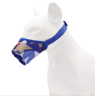 China Dog Muzzle Pet Mouth Mask Anti-barking Breathable Soft Nylon Viable Adjustable Dog Muzzle Anti-Sharp Mouth Mask for sale