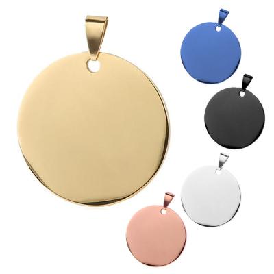 China Stainless Steel Rose Gold Round Blank Pet Size Quality DETACHED Tag For Pet ID Custom Tag for sale