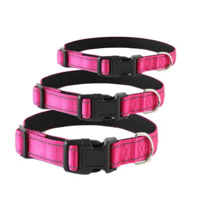 China Nylon Reflective Wire Neoprene Buckle Reflective Pet Adjustable Personalized Plastic Collar for sale