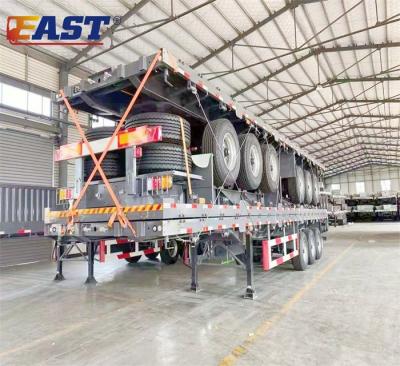 China Truck trailer EST container flatbed trailer for sale mobile container semi trailer flatbed trailer for sale