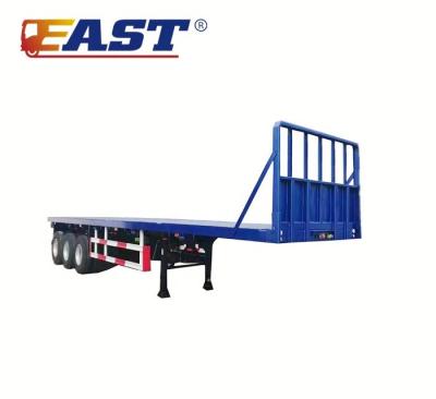 China EAS 3 axle 40ft trailer truck flatbed container semi trailer for sale container truck flatbed semi trailer for sale