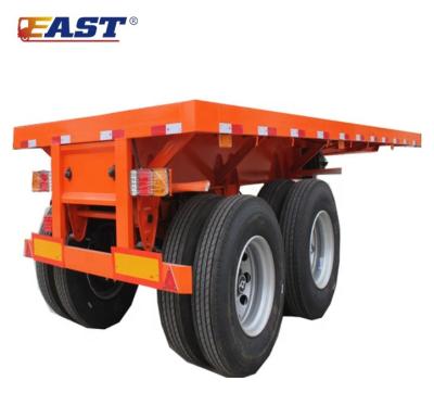 China 40ft EST truck trailer 2 axles flat bed semi trailer and container container flatbed semi trailer flatbed trailer for sale