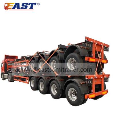 China EAST Skeleton Trailer 4axles Container Chassis Semi Trailer 40ft Container Chassis Semi Trailer 4axles Trailer Truck for sale