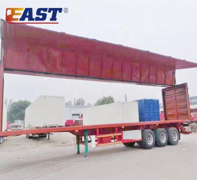 China Open axle transport van 3 wing span truck trailer EAST side wing van trailer box truck service trailer for sale