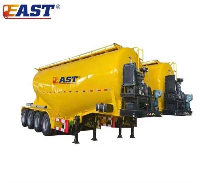 China Silo type bulk cement tank semi trailer, EST 4 alxe v dry bulk cement transport truck trailer semi trailer for sale