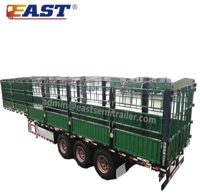 China Truck Trailer 3Axles Fence Semi Trailer IS Semi Trailer For Animal Transport Stake Fence Semi Trailer for sale