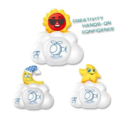 China Bath Toy Plastic Baby Bath Wind Up Toy Baby Bathroom Shower Play Bottom Water Rain Cloud Toys for sale