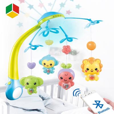 China 2021 Toy QS Toy Touch RC Baby Hutch Bed Rattle Bell Rattle Bell Rattle Toys Battery Operated Mobile Hanging Touch RC Baby Crib Bell Soothe Projection for sale