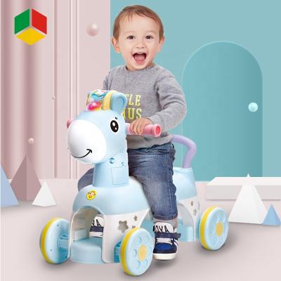 China Ride On Toy QS Amazone Multifunctional Animal Pony Fun Walker Kids Horse Chair 1 Years Old Baby Toy Ride On Toy Baby Stroller Toy Animal for sale