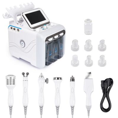 China Skin Tightening 6 in 1 Portable Hydraulic Hydraulic Facial Massager Facial Skin Care Oxygen Beauty Skin RF Dermabrasion Machine for sale