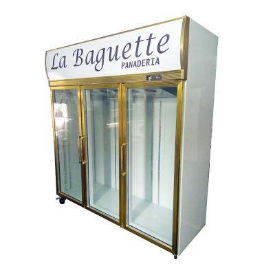 China Single-temperature Supermarket Display Showcase 3 Door Glass Upright Pepsi Freezer for sale