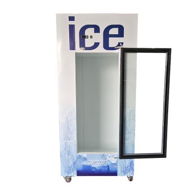 China Single-temperature defrost glass door ice bag storage gas station ice merchandiser for sale