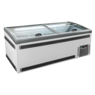 China Single-temperature Supermarket Commercial Sliding Glass Door Combo Island Freezer for sale