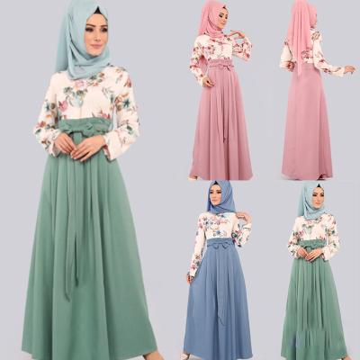 China Solid Colors Dubai Long Printed Traditional Muslim Clothing and Accessories Abaya Dresses Women Muslim Islamic Dress Ramadan Dress for sale