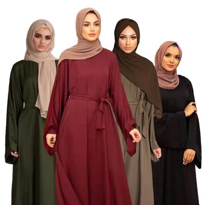 China Dubai Solid Colors Casual Dress Whosale Prices Women Woman Islamic Clothing Dubai Modern Arabic Muslim Long Abaya Dress for sale