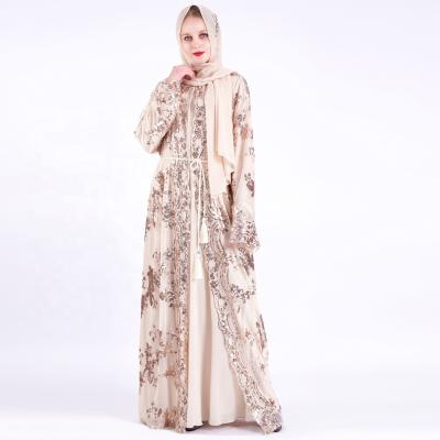 China Middle East Dubai Kaftan New Maxi Abaya Selling Black Open Kimono Embroidery Hot Luxury Modern Islamic Clothing for sale