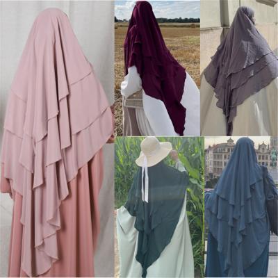 China Large Embroidered Women Hijab Shawl Full Cover Scarf Long Islamic Hijab Khimar Prayer Hijab For Other Scarves And Shawls for sale