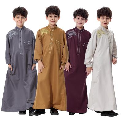 China Al Aseel Moroccan Arab Saudi Muslim Men Boys Thobes Sets Solid Color Islamic Boy's Kimono Abaya Clothing Sets Online for sale