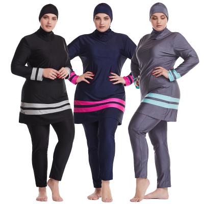 China Breathable Dubai Arab Middle Eastern Custom Women's Long Sleeve Canvas Zipper Cover Plus Size Swimwear for sale