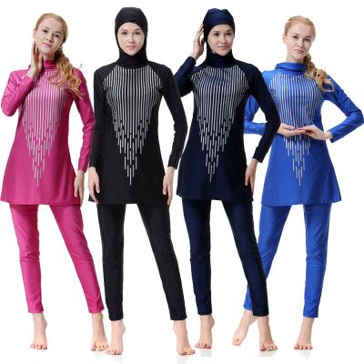 China 2021 Muslim Women's Long Sleeve Swimwear Fitness Girls Beach Wear Breathable Swimwear Custom Fabric For Islamic Clothing for sale