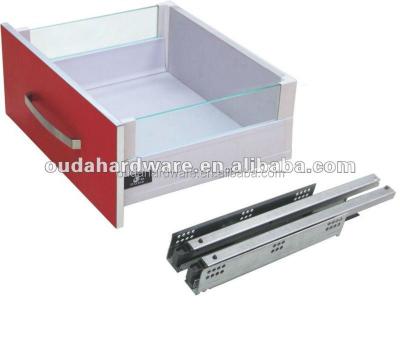 China soft narrow drawer metal box glass channel 45kg for sale