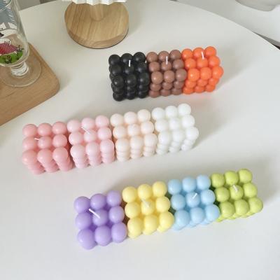 China Birthdays Romantic Rubik's Cube Ball Aromatherapy Bubble Candle Colorful Scented Soy Wax Candles for sale