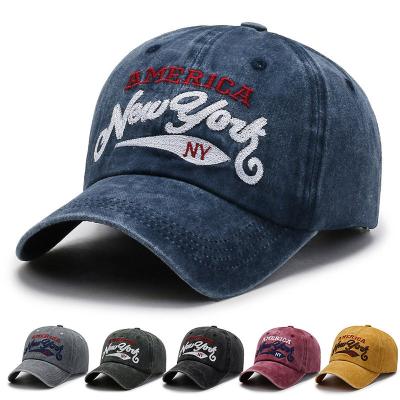 China 2022 COMMON Embroidery Mens New York Sports Baseball Caps Women's Cotton Vintage Washed Snapback Hat for sale