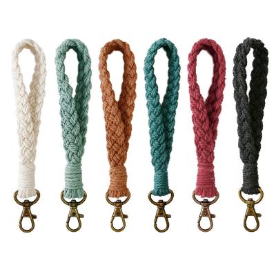 China Wholesale New Crochet Bracelet Fashoin Lobster Style Key Chain Hand - Woven Cotton Rope Bracelet Key Chain Lanyard for sale