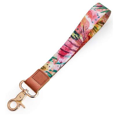 China Fashional High End Fashion Thick Sublimation Printing Comfortable Wristband Key Strap Lanyard With Customized LOGO for sale