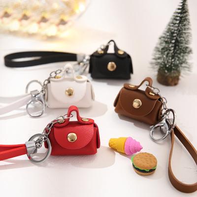 China With Tassel PU Coin Purse Leather Keychain Cute Kawaii Mini Bag Keychain Creative Women's Pendant Gift for sale