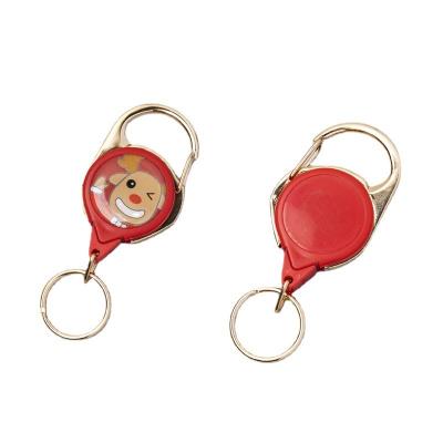 China Wholesale Cute Retractable Retractable Badge Reel Hook Metal Holder Badge ID Cartoon Key Chain for sale